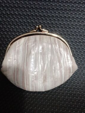 Classic Metallic Cream Kiss-Lock Coin Purse